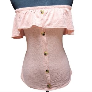 NWT Top Fashion of NY: OFF shoulder Blouse peach size medium